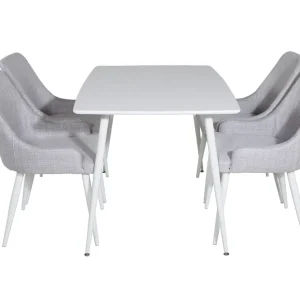 Venture Home Polar Matgrupp 120 cm Rektangulär med 4 Plaza stolar Grå - Möbler Reapris