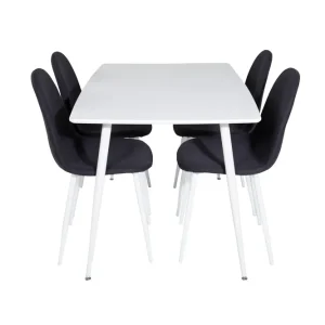 Venture Home Polar Matgrupp 120 cm Rektangulär med 4 Polar stolar Svart - Möbler Kundfavorit