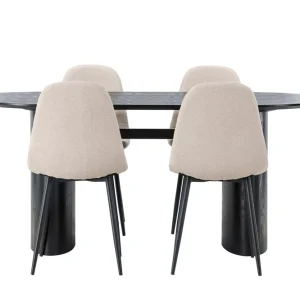 Fynd Venture Home Isolde Matgrupp 180 cm Oval med 4 Polar stolar Beige - Möbler