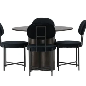 Kundfavorit Venture Home Olivia Matgrupp 110 cm Rund med 4 Stella stolar Svart - Möbler