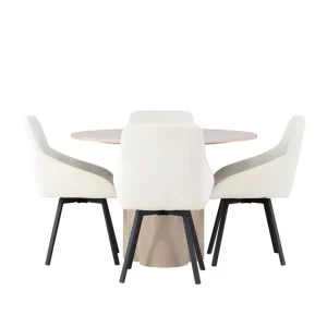 Reapris Venture Home Olivia Matgrupp 110 cm Rund med 4 Rosie stolar Beige - Möbler