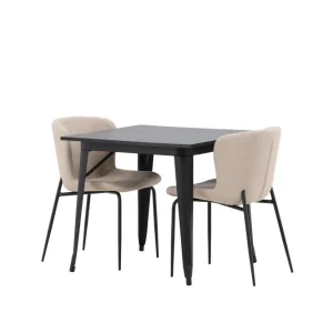 Lägg i varukorgen Venture Home Ochovi Matgrupp 80 cm Rektangulär med 2 Manjetor stolar Beige - Möbler