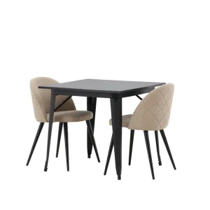 Venture Home Ochovi Matgrupp 80 cm Rektangulär med 2 Sedavi stolar Beige - Möbler Begränsad tid