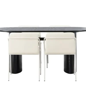 Venture Home Isolde Matgrupp 180 cm Oval med 4 Tvista stolar Beige - Möbler Lågt pris
