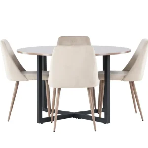 Kundfavorit Venture Home Durango Matgrupp 120 cm Rund med 4 Night Stolar Valnöt - Möbler