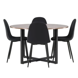 Populärt val Venture Home Durango Matgrupp 120 cm Rund med 4 Polar Stolar Valnöt - Möbler