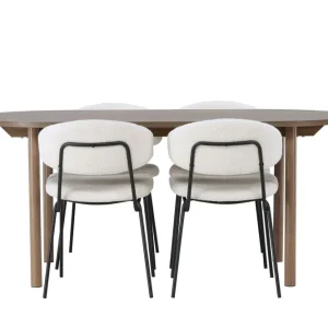 Snabb leverans Venture Home Andy Matgrupp 180 cm Oval med 4 Chico Stolar Natur - Möbler