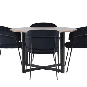 Rea Venture Home Durango Matgrupp 120 cm Rund med 4 Selma Stolar Valnöt - Möbler