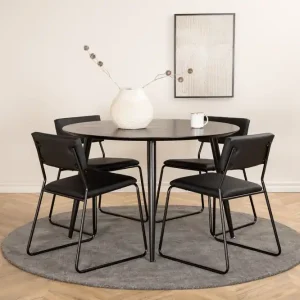 Reapris Venture Home Dipp Matgrupp 115 cm Rund med 4 Kenth Stolar Svart - Möbler