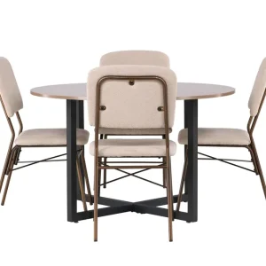 Venture Home Durango Matgrupp 120 cm Rund med 4 Seda Stolar Valnöt - Möbler Beställ nu