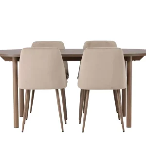Erbjudandepris Venture Home Andy Matgrupp 180 cm Oval med 4 Night Stolar Natur - Möbler