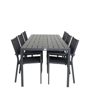 Venture Home Break Matgrupp Utomhus 205 cm Rektangulär med 6 Copacabana Utestolar Svart - Utemöbler risnedsättning