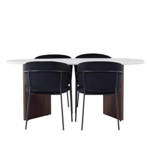 Utförsäljning Venture Home Grönvik Matgrupp 180 cm Oval med 4 Selma Stolar Mocca - Möbler