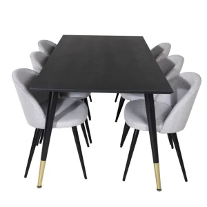 Fynd Venture Home Balisa Matgrupp 180 cm Rektangulär med 6 Sedavi Stolar Svart - Möbler