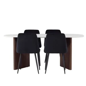Billig Venture Home Grönvik Matgrupp 180 cm Oval med 4 Night Stolar Mocca - Möbler