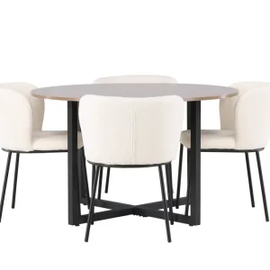 Premium Venture Home Durango Matgrupp 120 cm Rund med 4 Edina Stolar Valnöt - Möbler