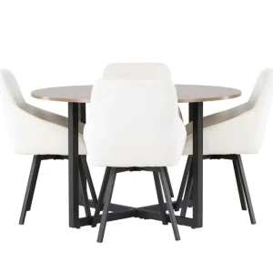Säker betalning Venture Home Durango Matgrupp 120 cm Rund med 4 Rosie Stolar Valnöt - Möbler