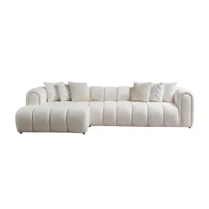 Rabatt Varrel Soffa med Divan 3-sits Vit - Möbler