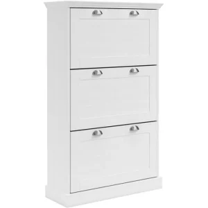 Loft24 Motala Skoskåp 80x132 cm Vit - Förvaring risnedsättning
