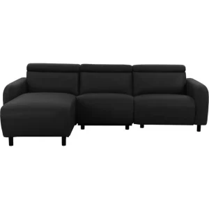 Loft24 Reclinersoffa med hörn Loft24 Skaane Reclinersoffa 3-sits Black Left-faced Artificial leather - Möbler Säker betalning