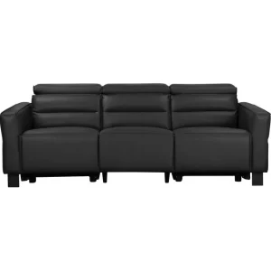 Loft24 Reclinersoffa utan hörn Loft24 Soffa 3-sits Loft24 Carpari med 2 Manuella Fällbara Fotstöd Black Belfast fabric - Möbler Erbjudandepris