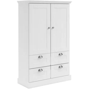 Begränsat antal Loft24 Motala Garderob 83x130 cm Vit - Förvaring