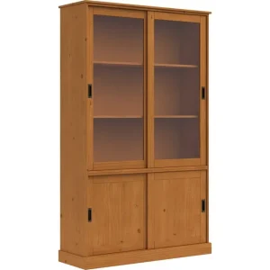 Trygg betalning Loft24 Harry Vitrinskåp 115x190 cm Natur - Förvaring