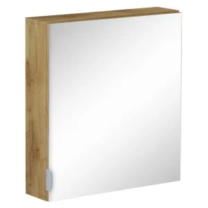 Loft24 Atlas Väggskåp med Spegel 60x65 cm Natur - Hus & renovering Extra rabatt