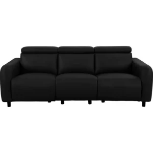 Nedsatt pris Loft24 Reclinersoffa utan hörn Loft24 Skaane Reclinersoffa 3-sits Black Artificial leather - Möbler