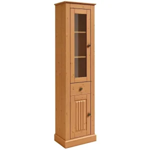 Begränsat erbjudande Loft24 Mille Vitrinskåp 47x182 cm Brun - Förvaring