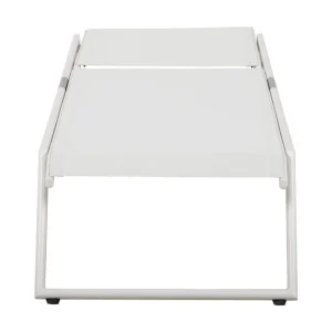 Billig Comfort Garden Monaco Solsäng med justerbar rygg i aluminium vit textil Vit - Utemöbler