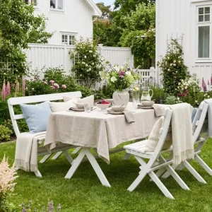 Populär KWA Landet Rektangulärt Matbord utomhus 118x70x74 cm i akacia trä Vit - Utemöbler