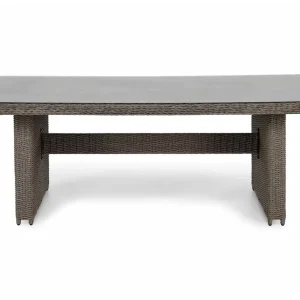 deNoord Marcus Rektangulärt Matbord utomhus 160x90 cm i konstrotting med glasskiva Grå - Utemöbler Begränsat erbjudande