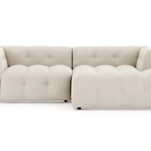 Andrarum Puffy 3-sits bubblig soffa med divan höger Beige - Möbler Begränsat erbjudande