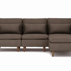 I lager Basic Home Lovis 3-sits Soffa med vändbar Divan i tyg Brun - Möbler