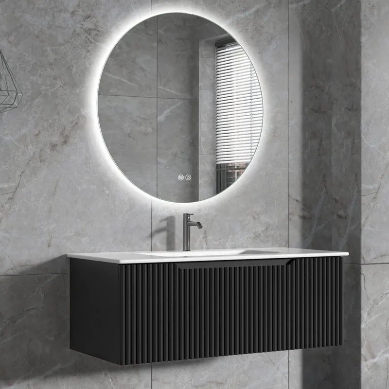 Badrumspaket | Kommod 101cm | Rund LED-spegel | Tuba - Hus & renovering Populärt val