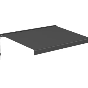 Terrassmarkis halvkassett 4x3 m | Motor & fjärrkontroll | Mörkgrå - Utemöbler Billigare