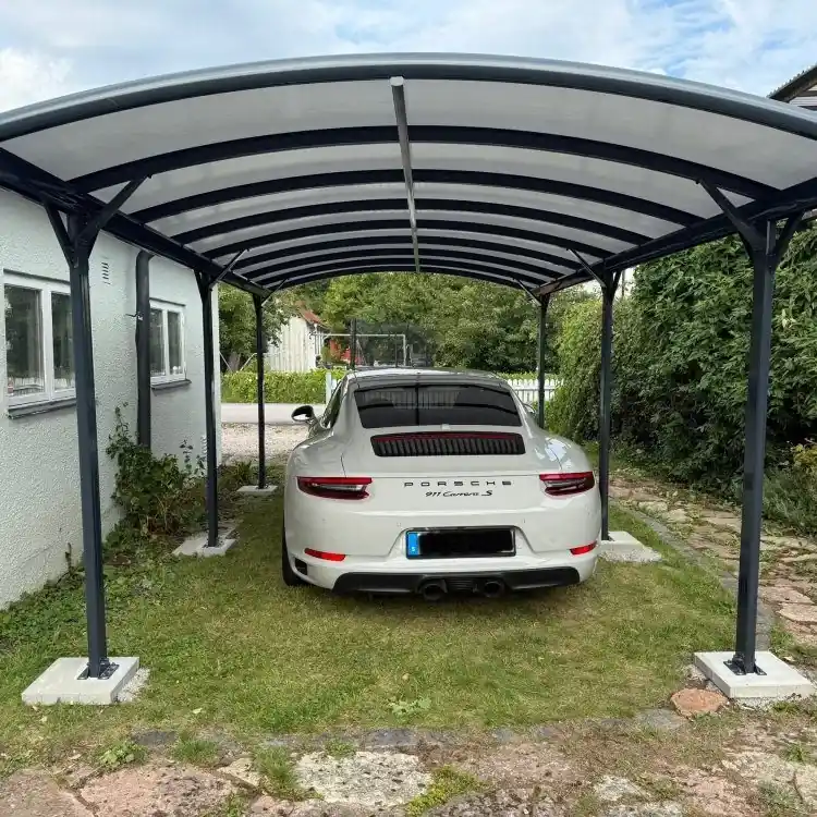 Carport 17 m² | 570 x 303 cm | Aluminiumram med kanalplasttak | Hållbar design - Hus & renovering Snabb frakt