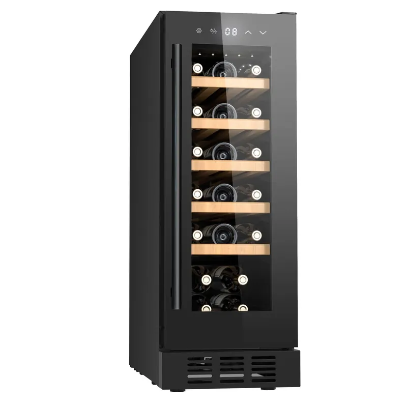 Inbyggbar vinkyl 19 flaskor | Extra tystgående | LED-belysning | 30cm smal - Hushåll Outlet