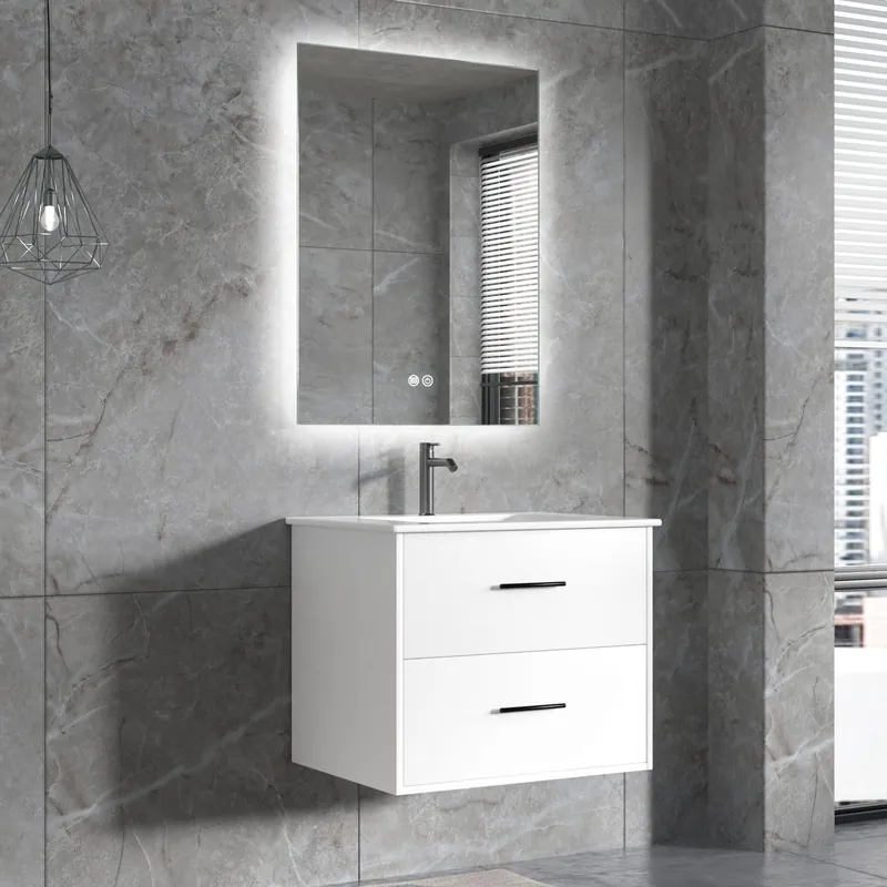 Badrumsmöbel | LED-spegel | Kommod med blandare | Murus - 60 cm - Hus & renovering Rabatter