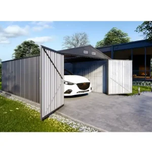 Plåtgarage 17,3 m² | Dubbel dörr | Robust design - Hus & renovering Reapris