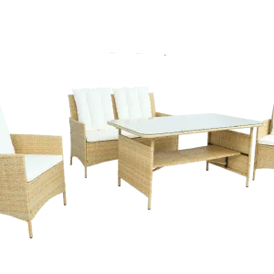 Loungegrupp med bord i beige – 2 stolar & 2-sitssoffa | Gillinge - Trädgård & spabad Beställ nu