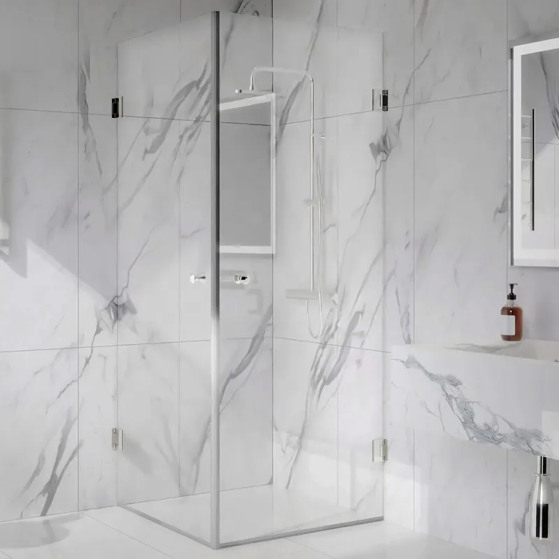 Rabatter Duschhörna 90x90cm | Säkerhetsglas & högblanka detaljer | Silva - Krom - Hus & renovering