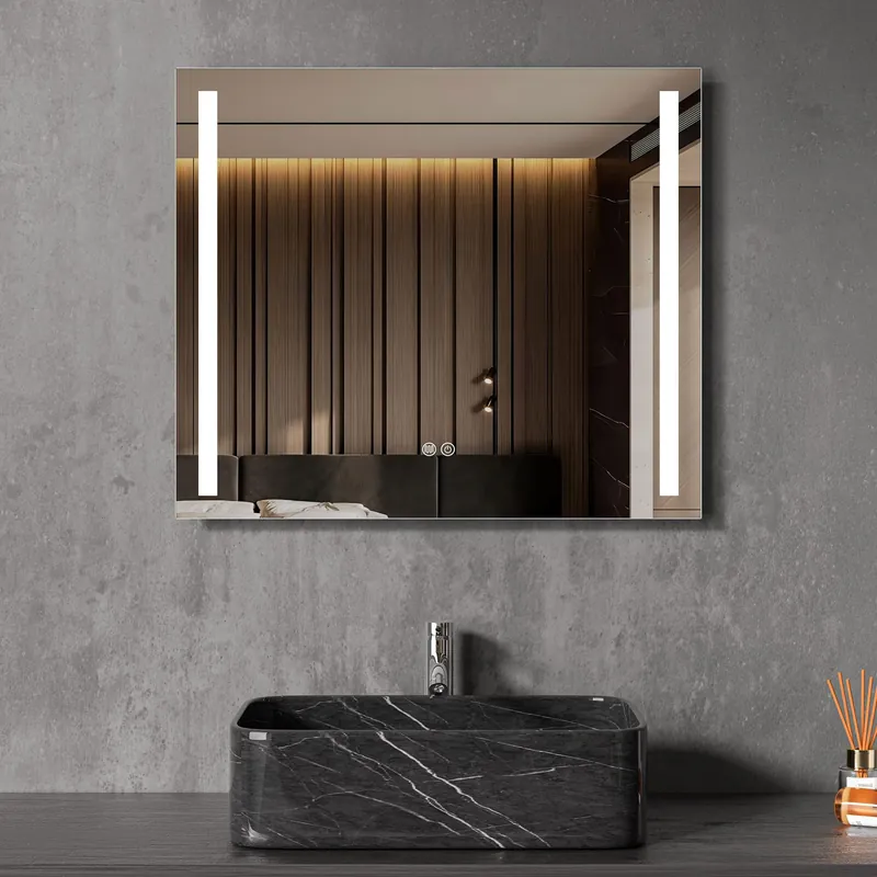 risnedsättning Badrumsspegel 60x70cm | LED-lyse sidor & anti-fog | Rektangulär - Hus & renovering