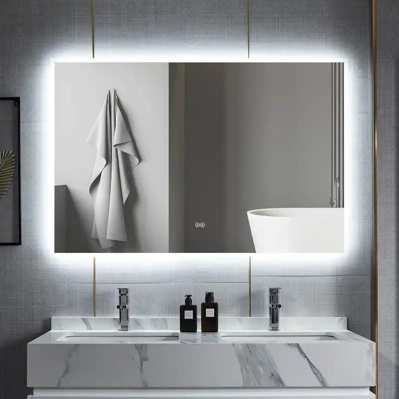 Populär Badrumsspegel 120x80cm | LED-belysning & anti-fog - Hus & renovering