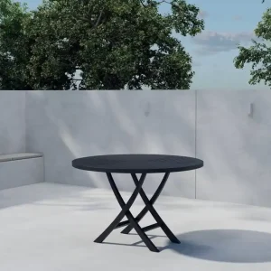 Venture Home Runt matbord Kenya 120 cm Utomhus Svart - Utemöbler Expressleverans