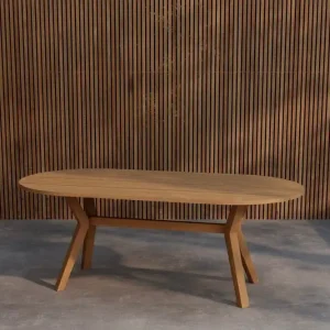 Fri frakt Venture Home Ovalt matbord Kenya 200 cm Utomhus Natur - Utemöbler