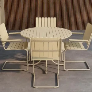 Venture Home Matgrupp Holmsund 100 cm med 4 Stolar Utomhus Beige - Utemöbler Kampanjpris