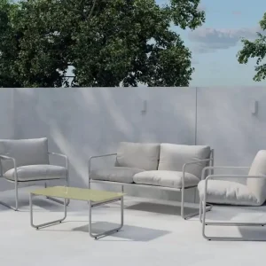 Venture Home Soffgrupp Thassos 2-sits Soffa + 2 Fåtöljer med bord Utomhus Beige - Trädgård & spabad Köp online