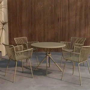 Venture Home Matgrupp Sifnos 90 cm med 4 Stolar Utomhus Beige - Utemöbler Endast idag